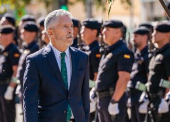 El ministro del Interior, Fernando Grande-Marlaska, en los actos de la Guardia Civil en Cuenca.EUROPA PRESS/LOLA PINEDA
