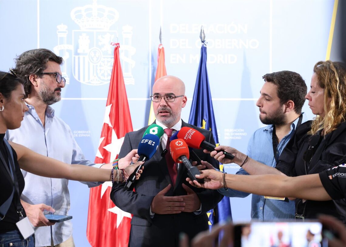Archivo - El delegado del Gobierno en la Comunidad de Madrid, Francisco Martín Aguirre, ofrece declaraciones a los medios en la Delegación del Gobierno en Madrid, a 2 de agosto de 2025, en Madrid (España). Marta Fernández - Europa Press - Archivo