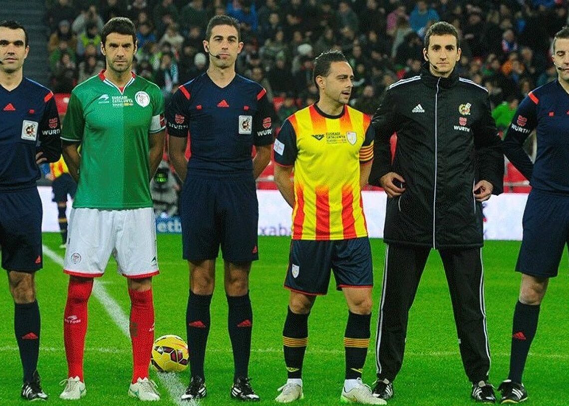 Archivo - Partido de fútbol entre las selecciones de Euskadi y Catalunya.EFF-FVF - Archivo