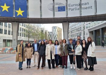 Representantes de Daño Cerebral Estatal en su visita al Parlamento Europeo.DAÑO CEREBRAL ESTATAL