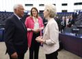Archivo - Los presidentes del Consejo Europeo, António Costa; del Parlamento Europeo, Roberta Metsola; y de la Comisión Europea, Ursula von der Leyen, en la sede de la Eurocámara en Estrasburgo (Francia).ALEXANDROS MICHAILIDIS / EUROPEAN UNION - Archivo