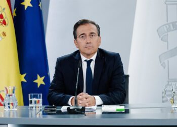 El ministro de Asuntos Exteriores, Unión Europea y Cooperación, José Manuel Albares, durante una rueda de prensa posterior a la reunión del Consejo de Ministros, a 9 de septiembre de 2025, en Madrid (España). Carlos Luján - Europa Press