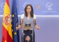 La portavoz de Podemos en el Congreso, Ione Belarra, durante una rueda de prensa anterior a la Junta de Portavoces, en el Congreso de los Diputados, a 1 de octubre de 2025, en Madrid (España).Eduardo Parra - Europa Press