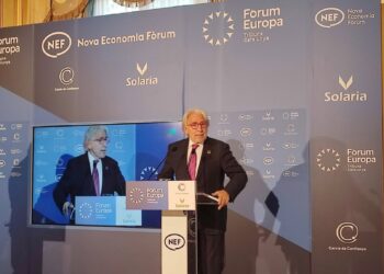 El presidente de Foment del Treball, Josep Sánchez Llibre, en un desayuno informativo organizado por el Fòrum Europa Tribuna Catalunya.EUROPA PRESS