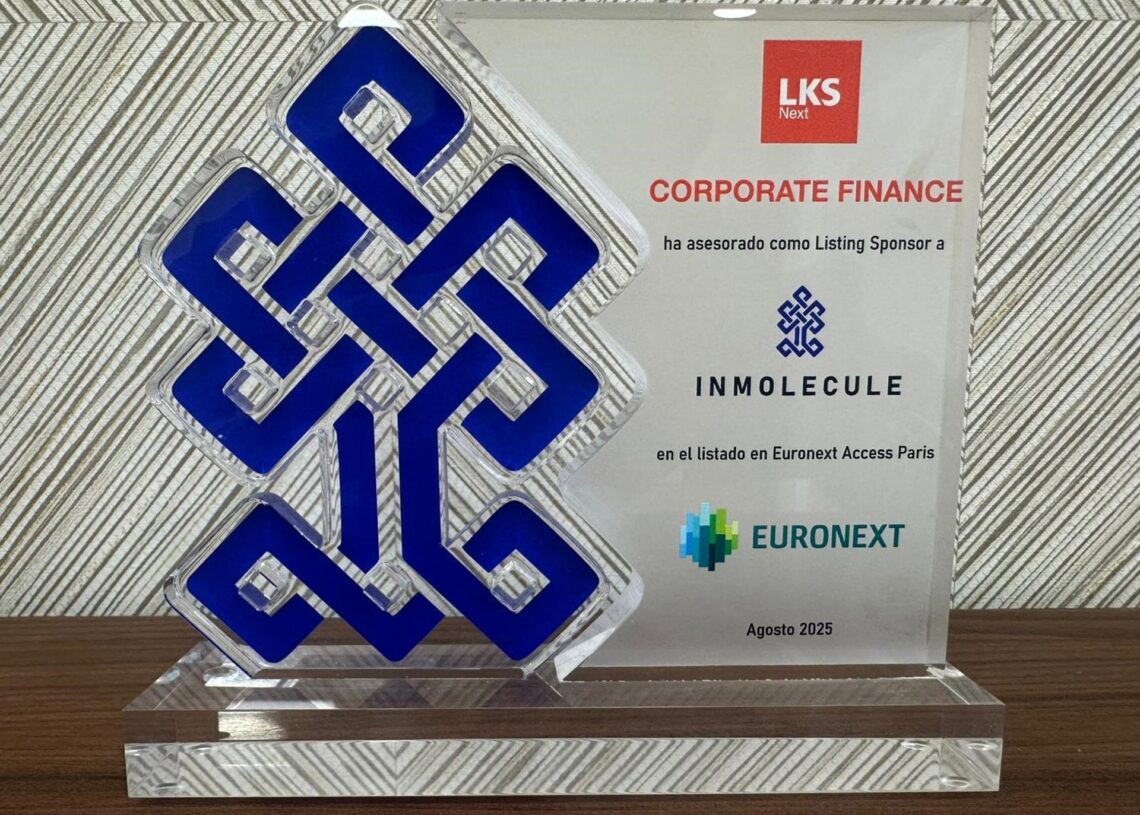 LKS Next Corporate acompaña a Inmolecule en su debut bursátil en la Bolsa de París.LKS NEXT CORPORATE