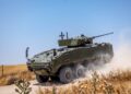 Archivo - Un vehículo blindado 8x8 Dragón desarrollado por el consorcio Tess Defence, controlado por Indra.INDRA - Archivo