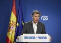 Archivo - El presidente del PP, Alberto Núñez Feijóo, durante una rueda de prensa posterior a la reunión del Comité de Dirección del PP, en la sede del partido, a 25 de agosto de 2025, en Madrid (España). Jesús Hellín - Europa Press - Archivo