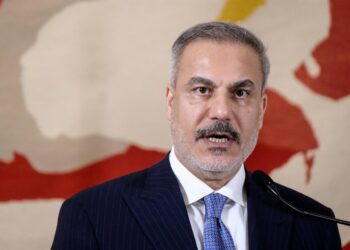 El ministro de Exteriores de Turquía, Hakan Fidan, durante una rueda de prensa en la capital de Italia, Roma (archivo)Europa Press/Contacto/Mauro Scrobogna