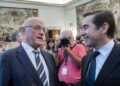Archivo - El presidente del BBVA, Carlos Torres Vila (d), y el presidente del Banco Sabadell, Josep Oliu (i), en el Banco de España, en el Banco de España, a 24 de septiembre de 2024, en Madrid (España).Alberto Ortega - Europa Press - Archivo