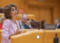 La vicepresidenta primera y ministra de Hacienda, María Jesús Montero, durante una sesión de control al Gobierno, en el Senado, a 30 de septiembre de 2025, en Madrid (España). Diego Radamés - Europa Press