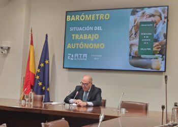 El presidente de ATA, Lorenzo Amor, durante la presentación del Barómetro correspondiente al tercer trimestre de 2025.EUROPA PRESS
