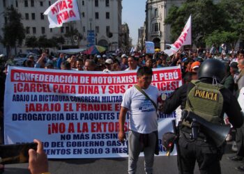Archivo - Cientos de sindicalistas, transportistas y activistas protestan en Lima y varias ciudades del país contra el gobierno y la inseguridad en PerúEuropa Press/Contacto/Carlos Garcia Granthon