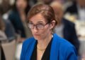 La ministra de Sanidad, Mónica García, durante un desayuno informativo de Europa Press en el NH Collection EurobuildingEduardo Parra - Europa Press