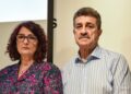 Los padres de Mario Biondo, Santina D'Alessandro y Pippo Biondo, en una rueda de prensa en la sede del Col·legi de Periodistes de Catalunya este juevesALBERTO PAREDES - EUROPA PRESS