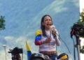 Archivo - La líder opositora venezolana María Corina Machado, interviene durante una protesta en CaracasJimmy Villalta - Archivo