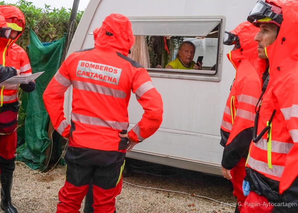El Villas Caravaning ha sido desalojado por el aviso rojo por lluvias en el Campo de CartagenaAYUNTAMIENTO DE CARTAGENA