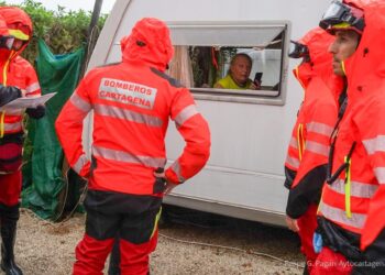 El Villas Caravaning ha sido desalojado por el aviso rojo por lluvias en el Campo de CartagenaAYUNTAMIENTO DE CARTAGENA