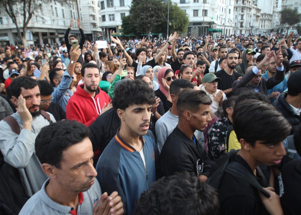 Manifestación convocada por el colectivo GenZ 212 en Rabat, MarruecosEuropa Press/Contacto/Huo Jing