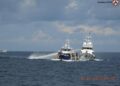 Un barco patrulla chino dispara su cañon de agua contra un barco filipino en las aguas disputadas del mar de la China meridional, a 12 de octubre de 2025SERVICIO DE GUARDACOSTAS DE FILIPINAS