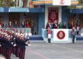 Los reyes Felipe y Letizia, la princesa Leonor y la infanta Sofía, durante el acto solemne de homenaje a la bandera nacional y desfile militar por el 12 de octubre, Día de la Hispanidad, en la Plaza de Cánovas del Castillo,en Madrid (España)Eduardo Parra - Europa Press