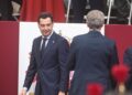 El presidente de la Junta de Andalucía, Juanma Moreno, durante el acto solemne de homenaje a la bandera nacional y desfile militar por el 12 de octubre, Día de la HispanidadEduardo Parra - Europa Press