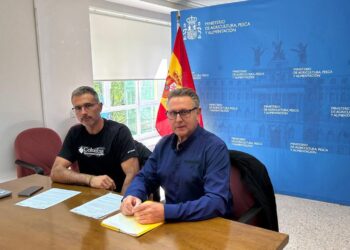 El responsable del Vacuno de Carne de COAG, Joaquín Gargallo, y el representante de Jarc en COAG y responsable de ganaderías de COAG, Jaume Bernis.JARC