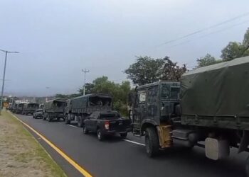 Convoy militarizado con ayuda humanitaria hacia Imbabura (Ecuador)MINISTERIO DEL INTERIOR DE ECUADOR