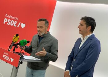 Archivo - El secretario de organización del PSOE de Sevilla y parlamentario andaluz, Rafael Recio, y el secretario de sanidad, Pedro Madroñal en imagen de archivo.PSOE SEVILLA - Archivo