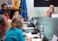 La presidenta de la Junta de Extremadura, María Guardiola, en la reunión del Consejo de Gobierno de este martes.JUNTA DE EXTREMADURA