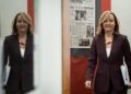 La ministra de Educación, Formación Profesional y Deportes, Pilar Alegría, a su llegada a una rueda de prensa posterior a la reunión del Consejo de Ministros, en el Palacio de la Moncloa, a 14 de octubre de 2025, en Madrid (España).  Diego Radamés - Europa Press