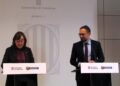 La consellera de Territorio, Vivienda y Transición Ecológica de la Generalitat, Sílvia Paneque, y el consejero de Vivienda y Agenda Urbana del Gobierno Vasco, Denis Itxaso, en rueda de prensaEUROPA PRESS