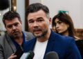El diputado de ERC Gabriel Rufián, durante una sesión plenaria, en el Congreso de los Diputados, a 14 de octubre de 2025, en Madrid (España). El BNG propone en el Congreso reducir la jornada laboral máxima legal en España de 40 a 35 horas semanales sin péCarlos Luján - Europa Press