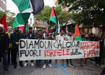 Archivo - Manifestación propalestina en las inmediaciones del partido entre Italia e Israel en la ciudad de ÚdineEuropa Press/Contacto/Riccardo Modena - Archivo