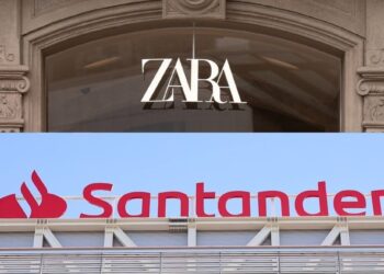 Archivo - Montaje de Zara y Santander, como las marcas españolas más valiosas del mundoEUROPA PRESS - Archivo
