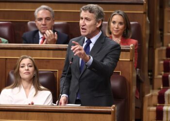 El presidente del Partido Popular, Alberto Núñez Feijóo, interviene durante una sesión de Control al Gobierno, en el Congreso de los Diputados, a 7 de octubre de 2025, en Madrid (España).Eduardo Parra - Europa Press