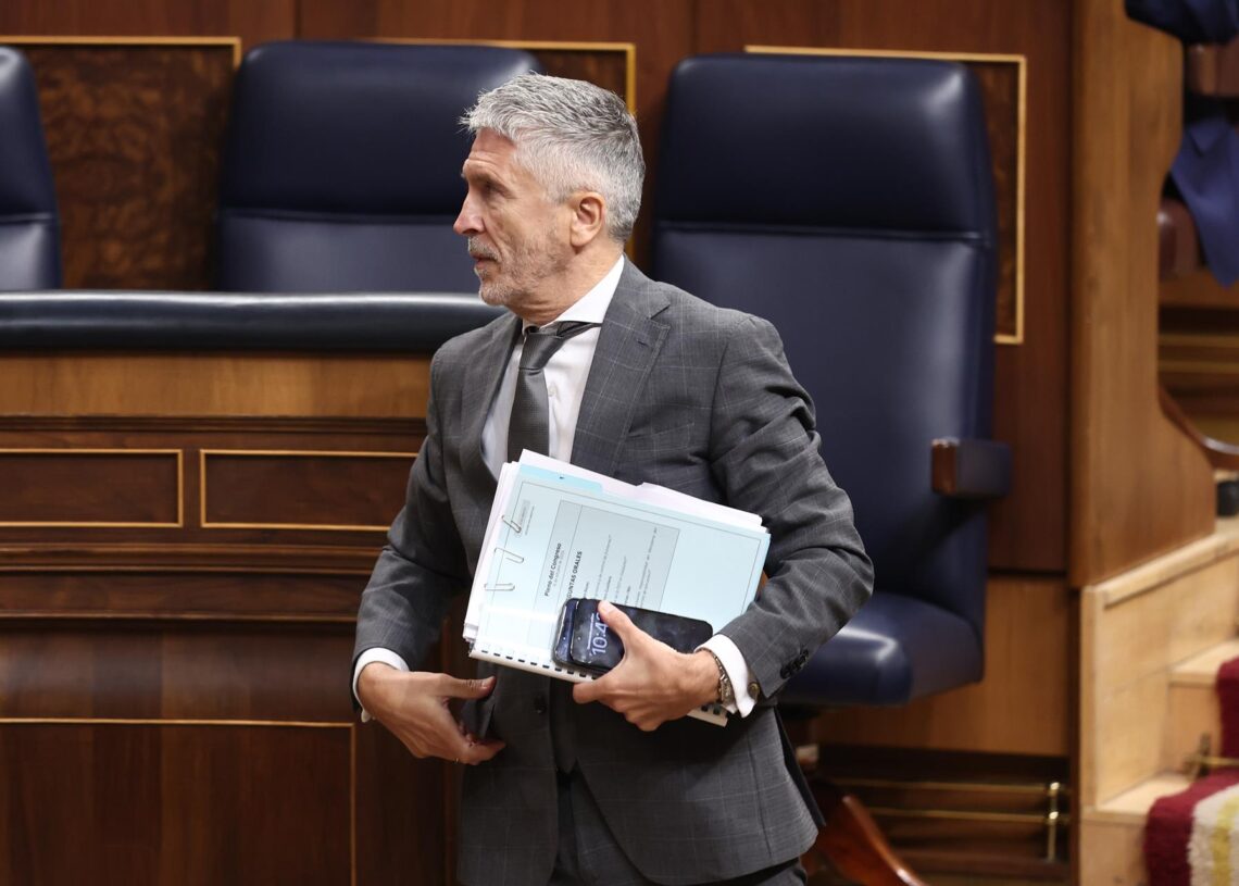 El ministro del Interior, Fernando Grande-Marlaska, a su salida de una sesión de control al GobiernoEduardo Parra - Europa Press