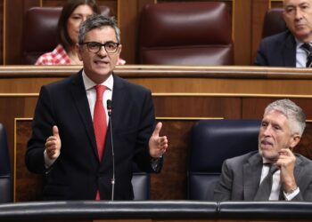 El ministro de la pResidencia, Justicia y Relaciones con las Cortes, Félix Bolaños, interviene durante una sesión de Control al Gobierno, en el Congreso de los Diputados, a 7 de octubre de 2025, en Madrid (España).Eduardo Parra - Europa Press