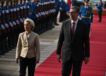 El presidente de Serbia, Aleksandar Vucic, recibe a la presidenta de la Comisión Europea, Ursula von der LeyenPRESIDENCIA DE SERBIA