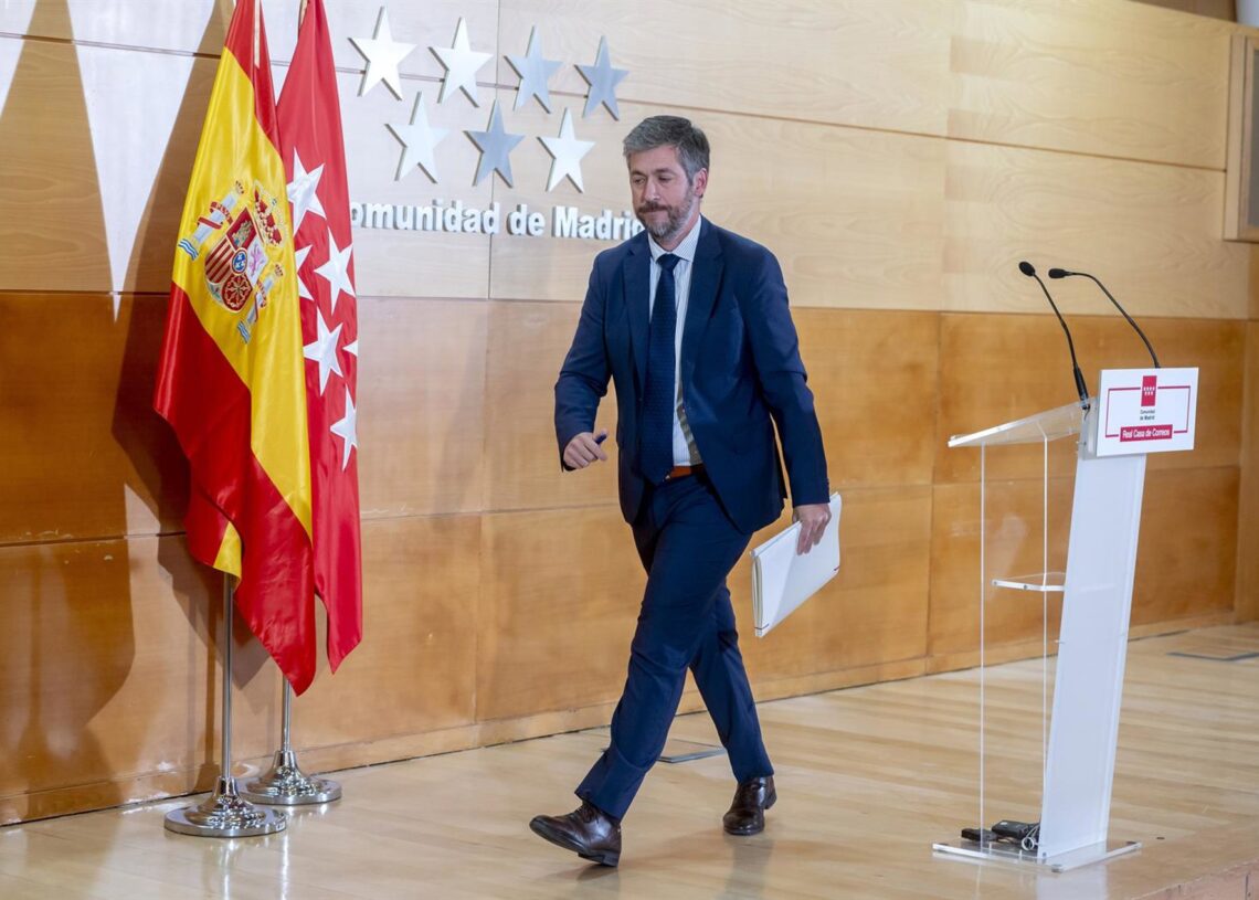 El consejero de la Presidencia, Miguel Ángel García, durante una rueda de prensaAlberto Ortega - Europa Press