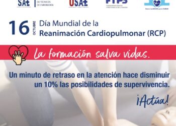 Imagen de cartel de SAE por el Día Mundial de la Parada Cardiorrespiratoria.SAE