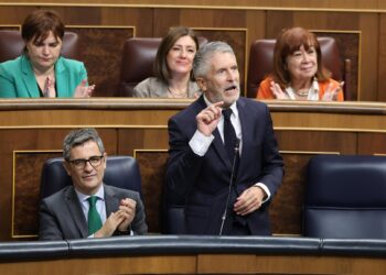 El ministro de Interio, Fernando Grande-Marlaska, durante una sesión de control al Gobierno, en el CongresoMarta Fernández - Europa Press