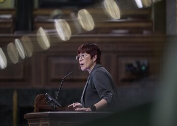 La diputada del Grupo Mixto Águeda Micó interviene durante una sesión plenaria, en el Congreso Jesús Hellín - Europa Press