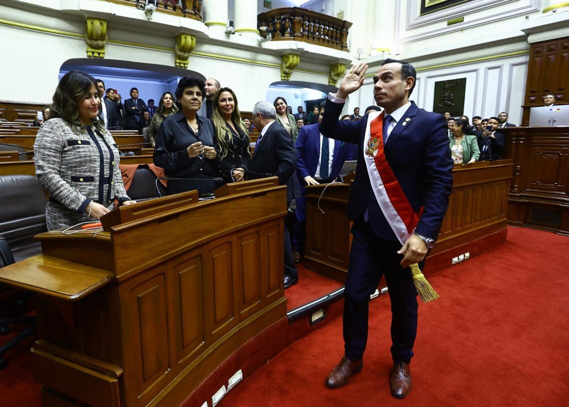 El presidente de Perú, José Jerí, durante su nombramiento en el CongresoEuropa Press/Contacto/Peru's Congress