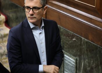 El ministro de la Presidencia, Justicia y Relaciones con las Cortes, Félix Bolaños, durante una sesión plenaria, en el Congreso, a 16 de octubre de 2025, en Madrid (España). Marta Fernández - Europa Press
