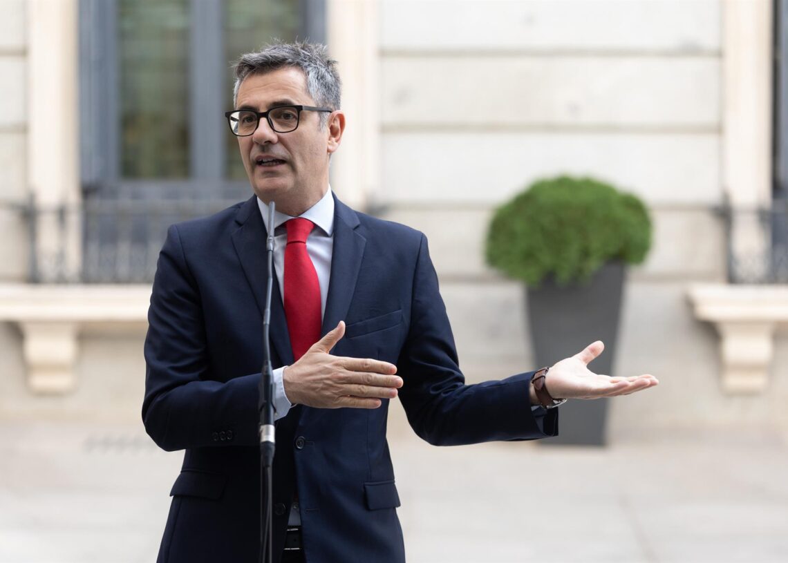 El ministro de la Presidencia, Justicia y Relaciones con las Cortes, Félix Bolaños.Eduardo Parra - Europa Press