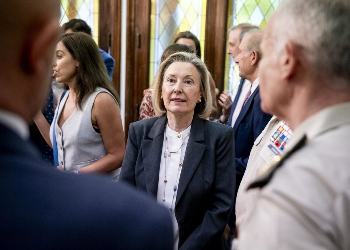 Archivo - La secretaria de Estado de Defensa, María Amparo Valcarce García, durante la jornada ‘Seguridad y Defensa ante el nuevo orden mundial’ de Europa Press, en el Auditorio CESEDEN, a 30 de junio de 2025, en Madrid (España).A. Pérez Meca - Europa Press - Archivo