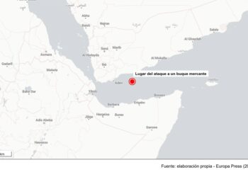 Lugar del ataque a un buque mercante cerca de YemenEUROPA PRESS