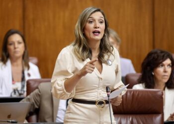 La portavoz parlamentaria del PSOE-A, María Márquez, interviene durante la sesión de control en el pleno del Parlamento andaluz. A 25 de septiembre de 2025. (Foto de archivo).María José López - Europa Press