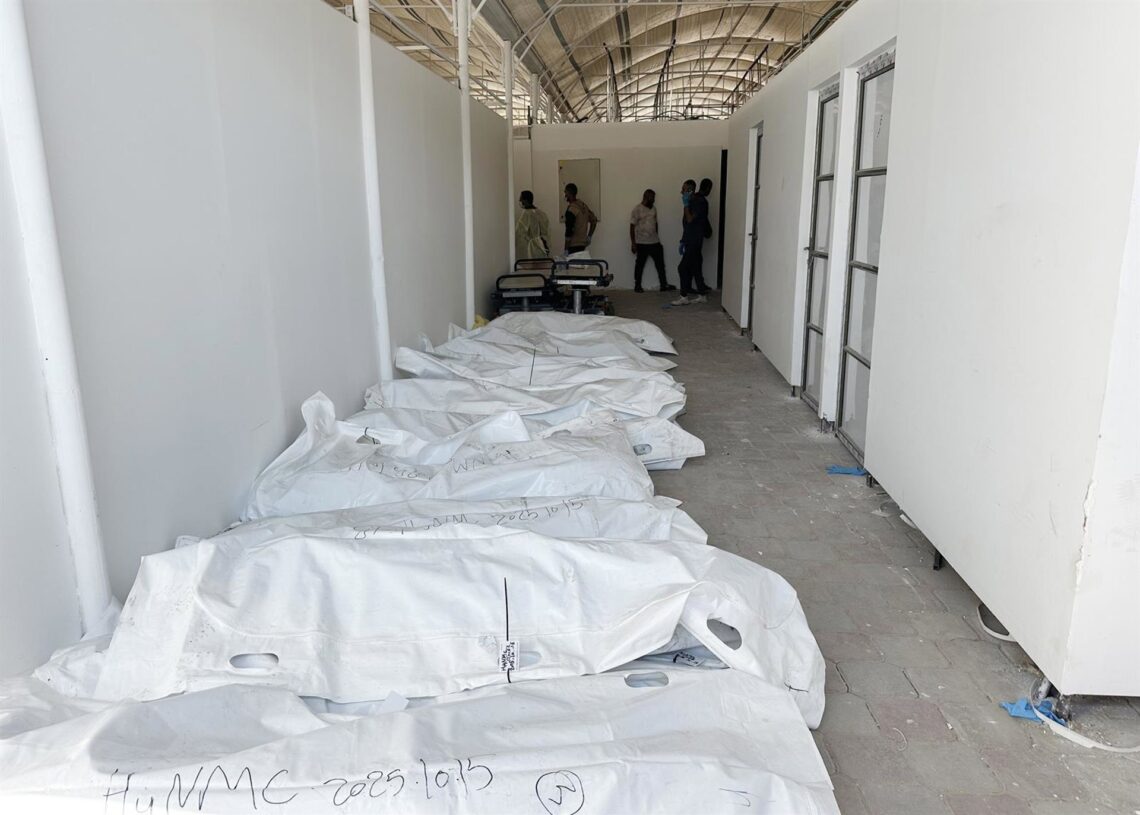 Cadáveres de palestinos entregados por Israel tras la mediación del Comité Internacional de la Cruz Roja (CICR) para su traslado a la Franja de Gaza (archivo)Europa Press/Contacto/Tamer Ibrahim