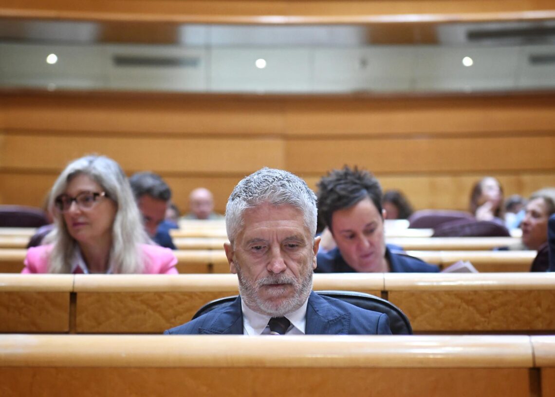 El ministro del Interior, Fernando Grande-Marlaska, durante una sesión de control al Gobierno en la Cámara Alta, a 21 de octubre de 2022, en Madrid (España). Fernando Sánchez - Europa Press